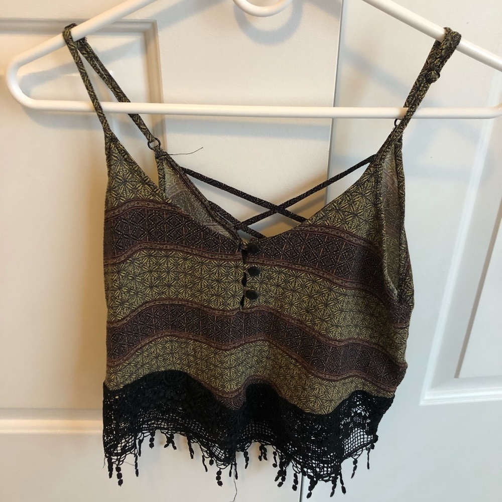 Lace bottom tank top